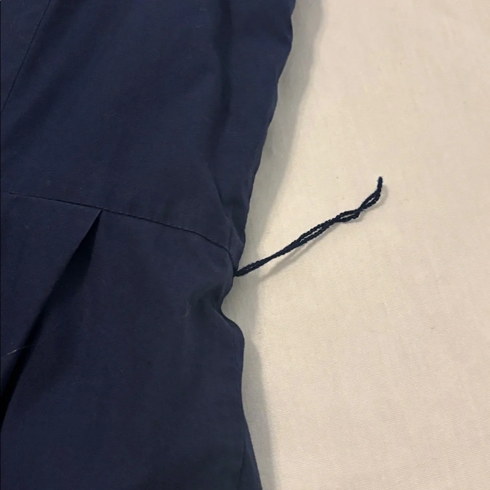 LL Bean Signature Navy Poplin Dress SZ 16 100% Cotton fit & flare lined midi - Picture 14 of 14